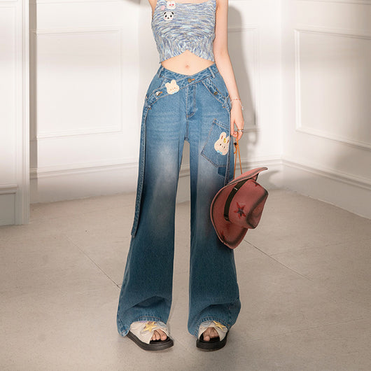 Jeans Talle Alto Pierna Ancha para Mujer - Image 9