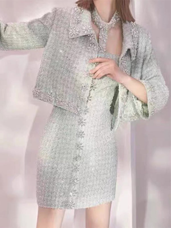 Conjunto Elegante Falda Tubo y Top sin Mangas para Mujer