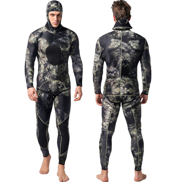 Traje de Neopreno Camuflaje 3MM Dividido - Dos Piezas con Capucha