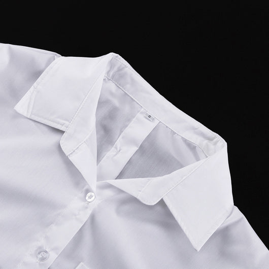 Vestido Sastre Blanco con Solapas y Mangas Largas de Cintura Alta - Image 23