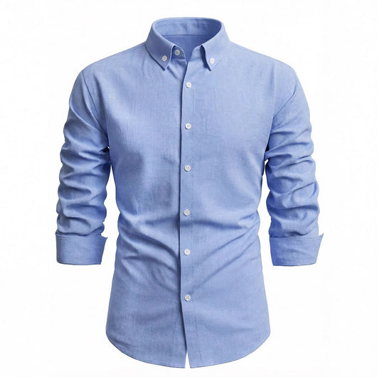 Camisa Casual de Manga Larga en Colores Sólidos - Transpirable y Cómoda - Image 5