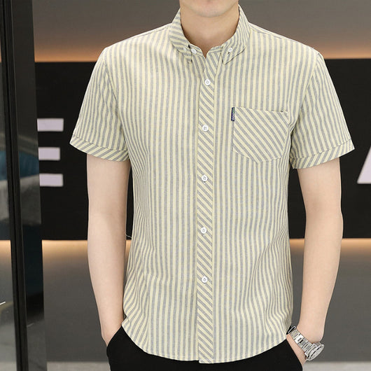 Camisa de Verano para Hombre a Rayas Resistente a Arrugas - Image 13