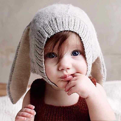 Gorro Tejido para Bebé con Orejas de Conejo - Diseño Adorable
