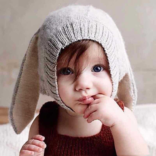 Gorro Tejido para Bebé con Orejas de Conejo - Diseño Adorable
