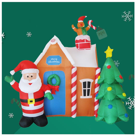 Papá Noel Inflable Luminoso con Árbol de Navidad - Decoración Navideña Gigante - Image 8