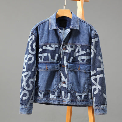 Chaqueta Denim Oversized Estilo Coreano con Costuras Artesanales para Hombre - Image 3
