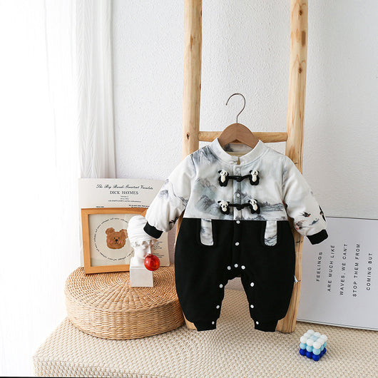 Pijama Enterizo Bebé Estilo Otoñal con Diseño Cartoon y Forro Polar - Image 5