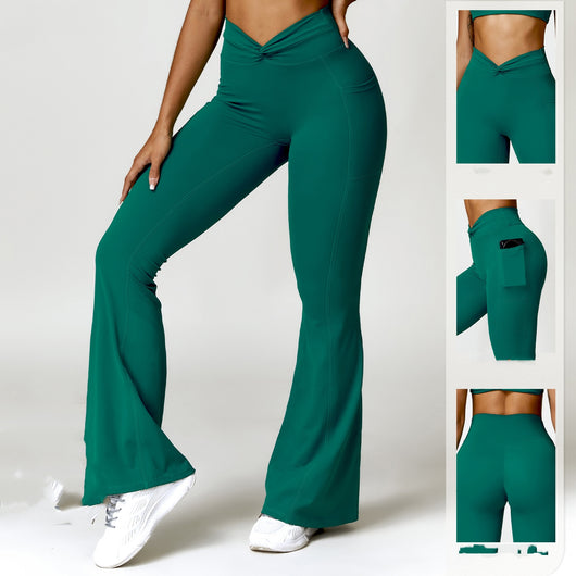 Pantalones Yoga Cintura Alta con Bolsillos - Diseño Europeo y Americano - Image 10