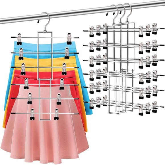 Organizador Invisible de Pantalones y Faldas - Perchero Multicapa Acero Inoxidable