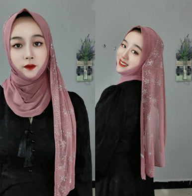 Turbante Envolvente con Detalles Brillantes y Toalla Absorbente - Image 11
