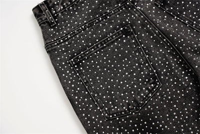Pantalones Jeans Rectos Anchos con Detalles de Strass - Diseño Casual Moderno - Image 35