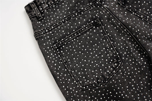 Pantalones Jeans Rectos Anchos con Detalles de Strass - Diseño Casual Moderno - Image 35