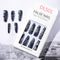 Uñas Postizas Largas con Patrón Mármol y Acabado Brillante Estilo Europeo