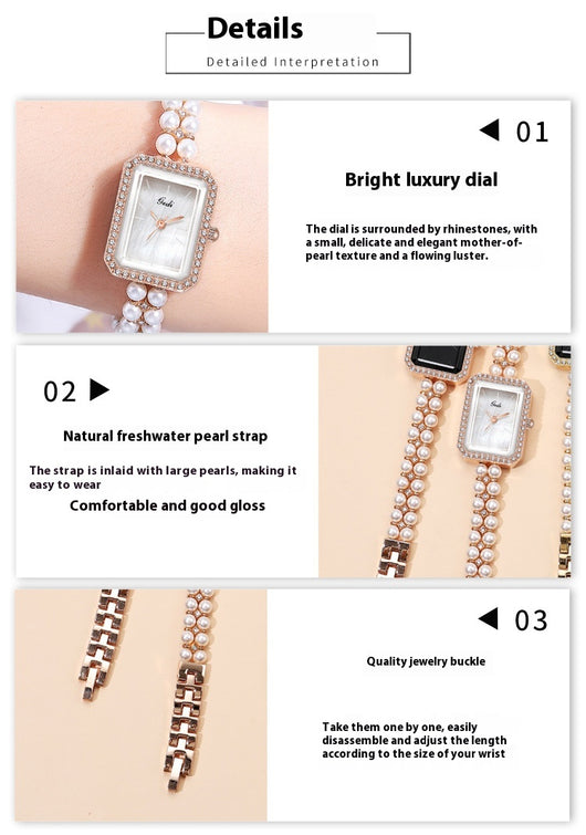 Reloj de Cuarzo Creativo para Mujer con Perlas de Concha - Image 24