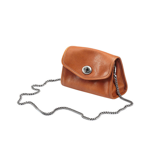 Bolso Mensajero de Cuero con Cadena para Mujer - Image 8
