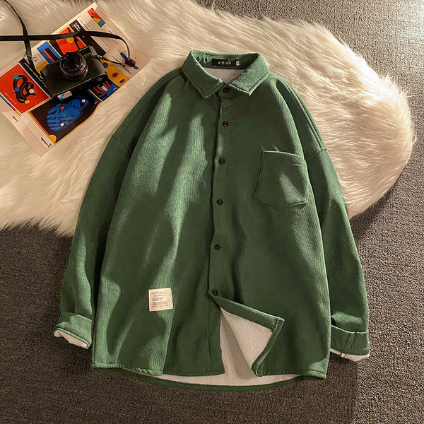 Chaqueta Camiseta de Pana Manga Larga para Hombre