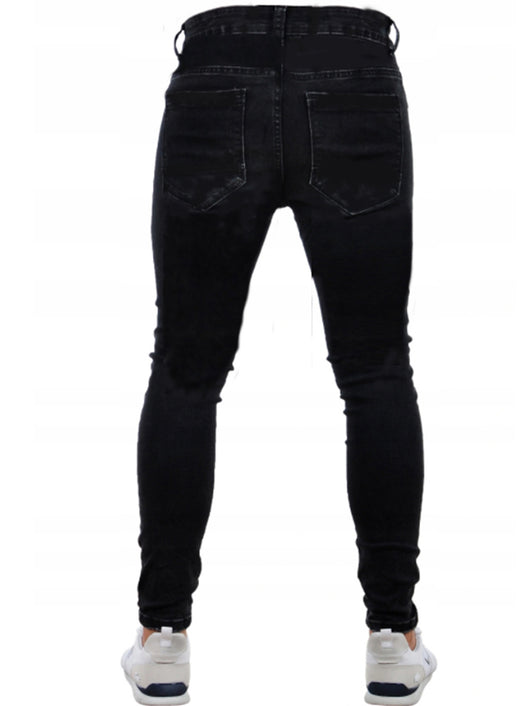 Pantalón Vaquero Negro Slim Fit Cintura Alta Rotos - Image 5