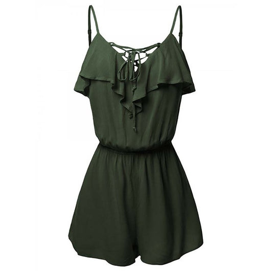 Blusa Casual sin Mangas Talla Grande con Frente Superpuesto y Volante - Image 6