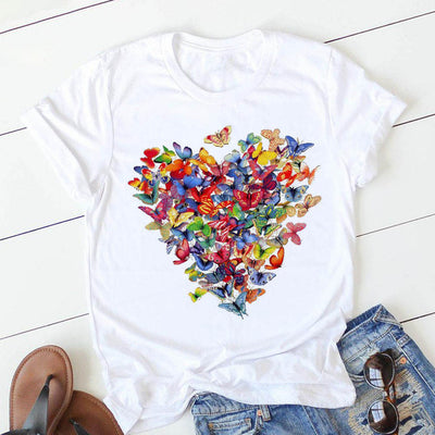 Playera Estampado Flores Love Manga Corta - Image 4