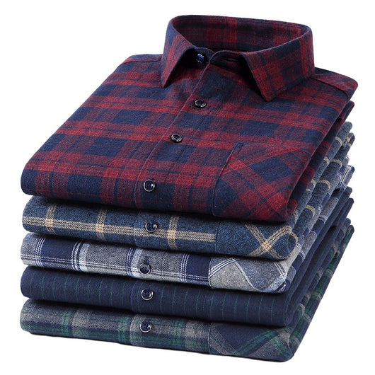 Camisa Casual de Cuadros para Hombre con Cuello Cuadrado - Image 5