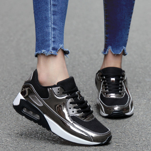 Zapatillas Deportivas Mujer Oro Slip-On con Cojinete de Aire Transpirable - Image 2