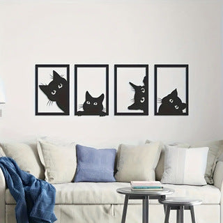 Decoración de Pared en Metal con Diseño de Gato Negro - Image 4