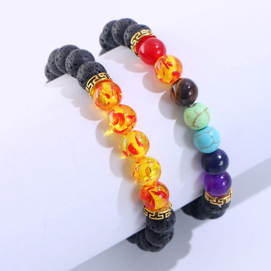 Pulsera de Chakras con Piedra Volcánica Natural para Aromaterapia y Energía Yoga - Image 6