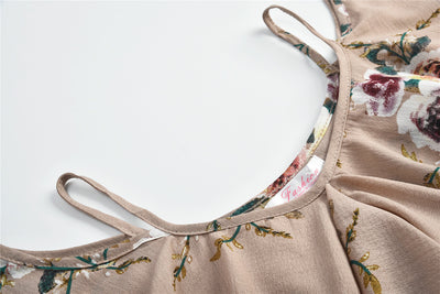Vestido Suspender con Volantes y Estampado Hombros Descubiertos - Image 4