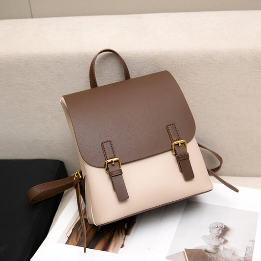 Mochila de Viaje Grande en Cuero Genuino - Diseño Versátil para Mujeres