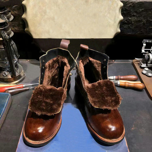 Botas Martin de Cuero para Hombre - Estilo Retro Invierno - Image 2