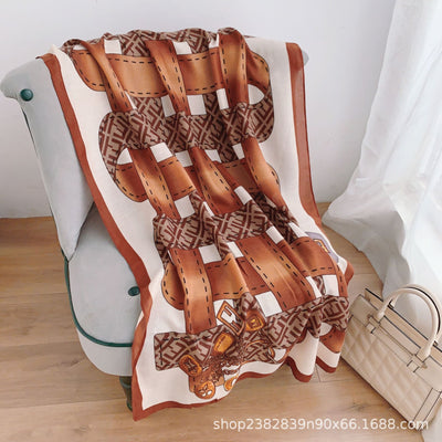 Pashmina de Algodón y Lino Estampada - Chal Abrigador Versátil - Image 23