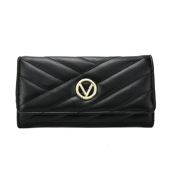 Billetera Mujer con Bordado Lingge - Diseño Elegante Dos Pliegues - Image 4