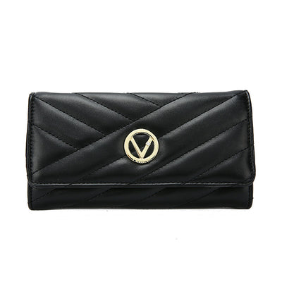 Billetera Mujer con Bordado Lingge - Diseño Elegante Dos Pliegues - Image 4