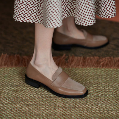 Mocasines Retro de Cuero Suave para Mujer con Costura Artesanal - Image 8