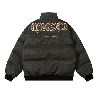 Chaqueta de Cuero con Parches de Letras Bordados para Hombre - Image 2