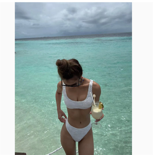 Bikini Dividido de Colores Dulces para Mujer - Image 13