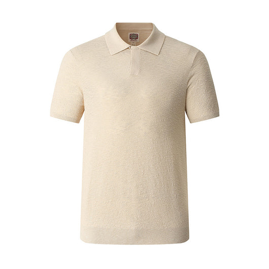 Polo Ejecutivo Slim Fit Tejido Texturizado de Seda de Hielo - Manga Corta para Hombre - Image 6