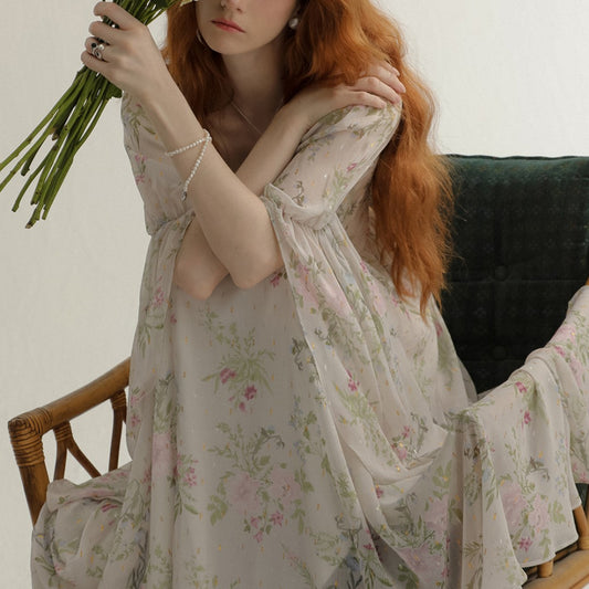 Vestido Infantil de Verano con Cuello Cuadrado y Estampado Floral - Image 2