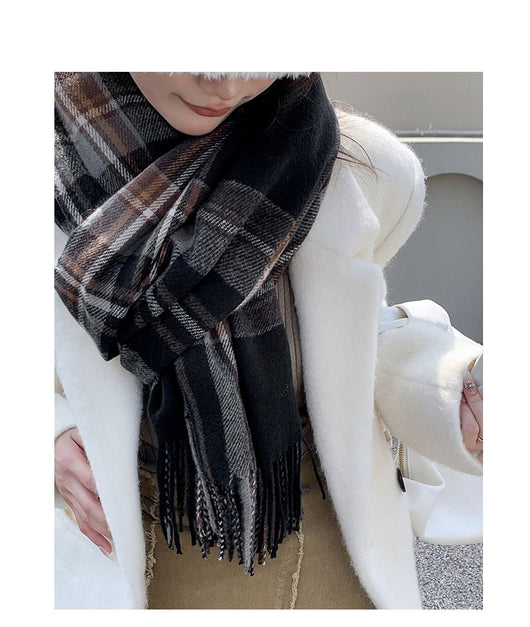 Chal Pashmina Escocés con Borlas para Mujer - Tejido Grueso y Cálido - Image 40