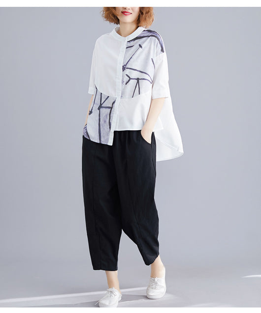 Conjunto de Lino Mujer Talla Grande: Blusa Chiffon y Pantalón Ancho Casual - Image 7