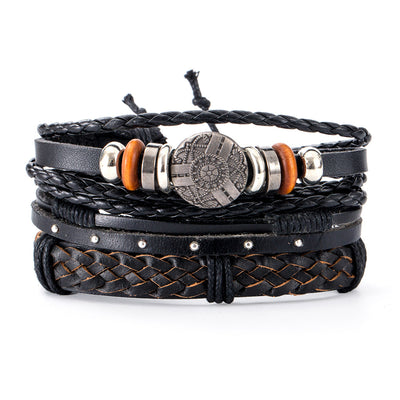 Pulsera de Cuero Auténtico Tejida con Cuentas - Estilo Étnico Retro - Image 5