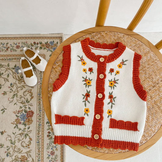 Chaleco Cardigan Tejido para Niños Cuello Redondo - Image 10