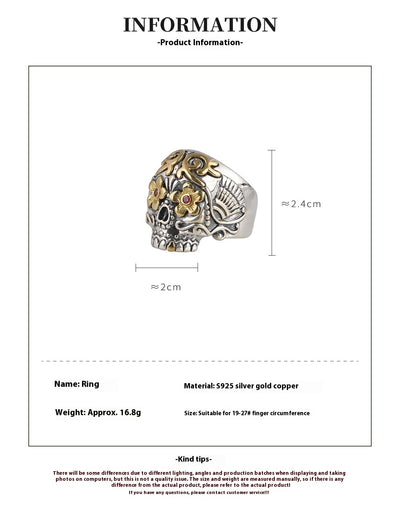 Anillo de Plata S925 Vintage Ajustable para Hombre - Image 7