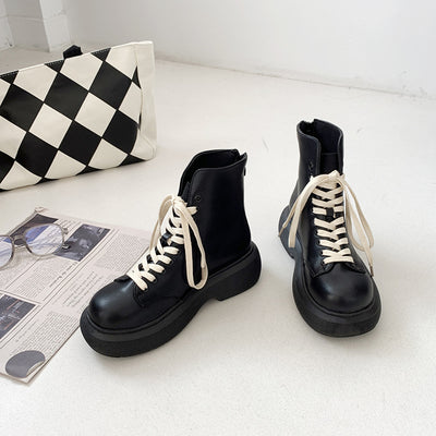 Botas Cortas para Mujer con Suela Gruesa y Cordones - Image 10