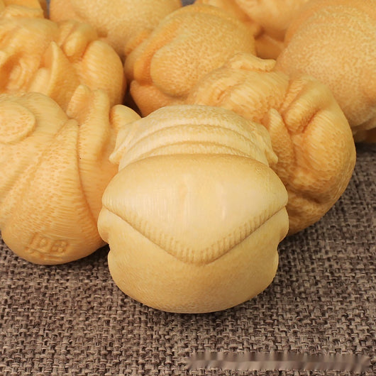 Adornos Decorativos de Cerdo Fulu en Bambú Macizo Tallado - Image 11