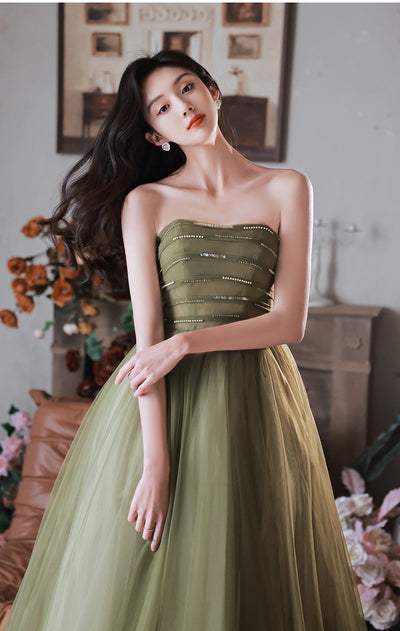 Vestido de Noche Mori Style Verde Esmeralda Ajustado Elegante - Image 16
