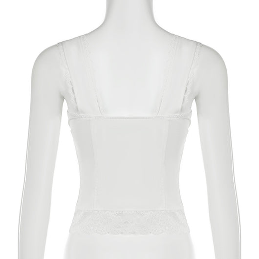 Blusa Encaje Blanca Ajustada Estilo Europeo y Americano para Niñas - Image 17