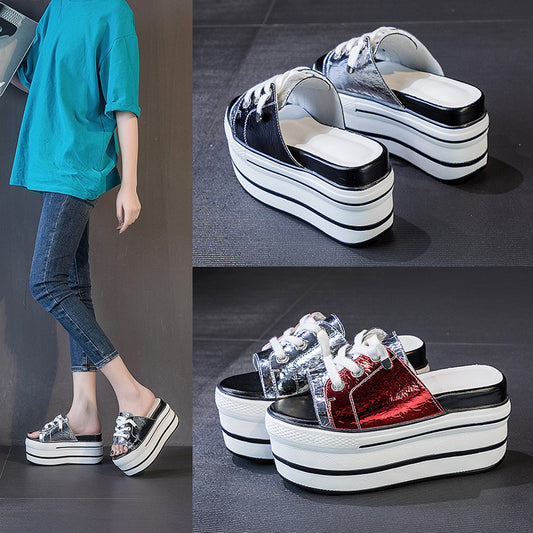 Sandalias Mujer Verano Suela Gruesa Acolchada Combinada