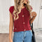Cardigan Tejido Retro Estilo Universitario en Colores Sólidos