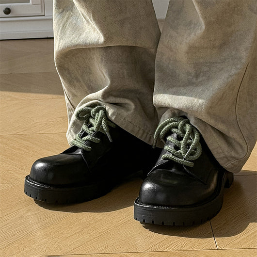 Zapatos Casuales de Cuero con Plataforma Elevadora para Hombre Big Head Derby - Image 6